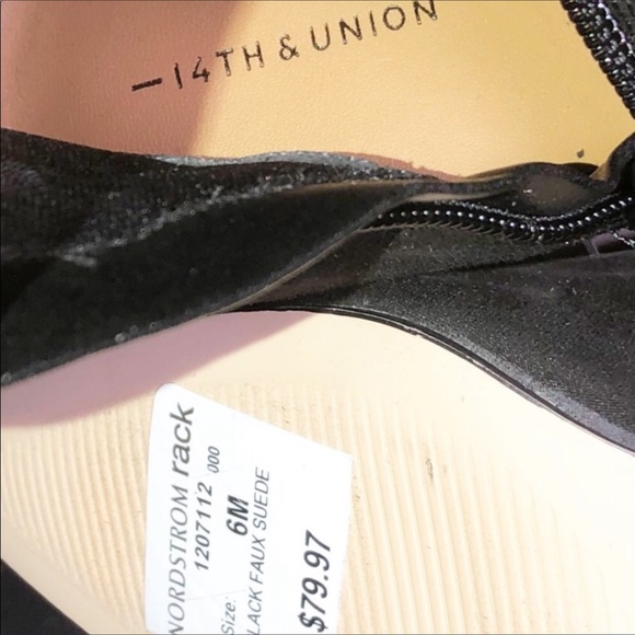 14th & Union Black Faux Suede Heel Tall Boots 6M - Picture 11 of 11